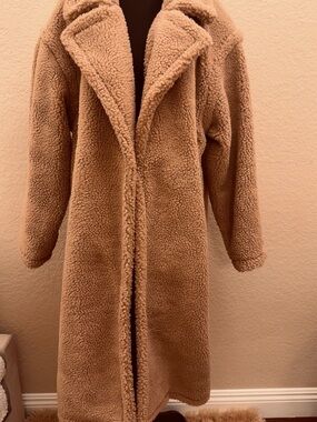 Fabletics Plush Teddy Coat in Camel